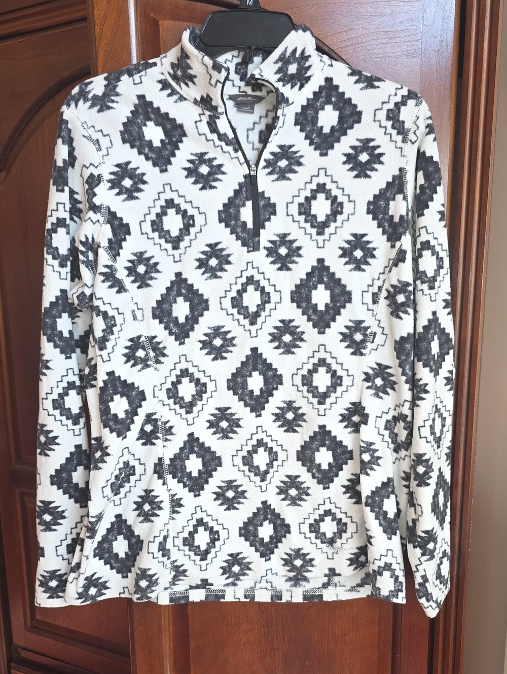 Eddie Bauer Aztec Quarter-Zip Fleece Lg